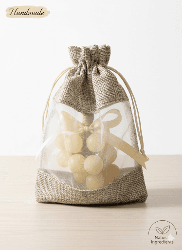 Handmade Grape Soap Bundle on a Rope – Natural Ingredient Decorative Bar Soap with Twine Loop & Ribbon Bow, Perfect Gift 2